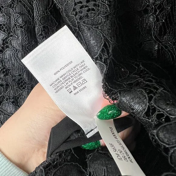 NWT Express Lace Puff Sleeve Top Black Size Small S NEW $88 - Picture 7 of 16